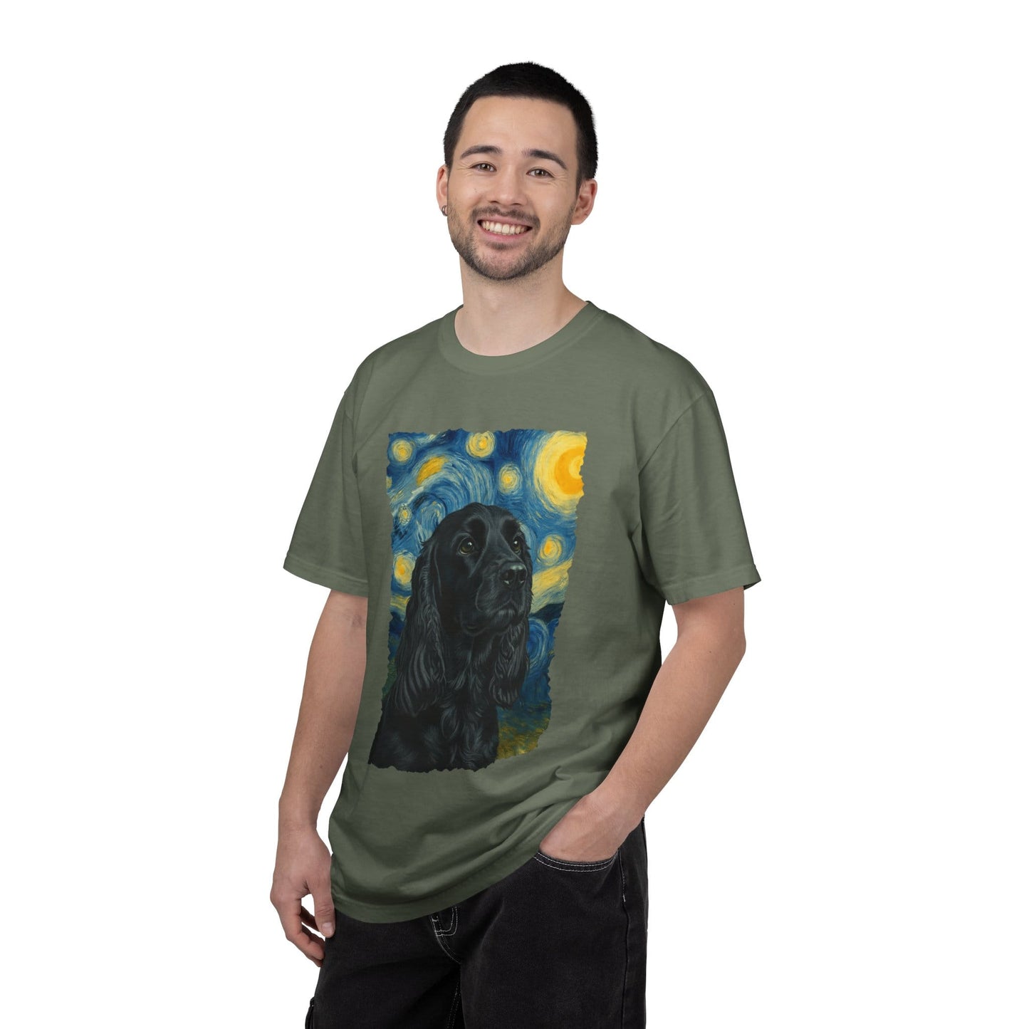 Black Cocker Spaniel van Gogh Premium Tee