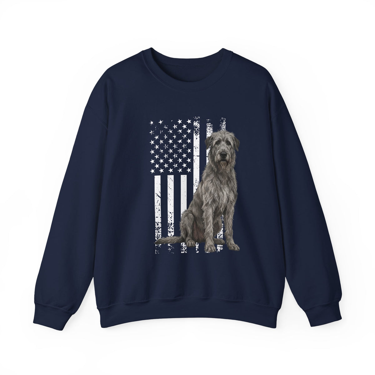 Irish Wolfhound USA Flag Crewneck Sweatshirt