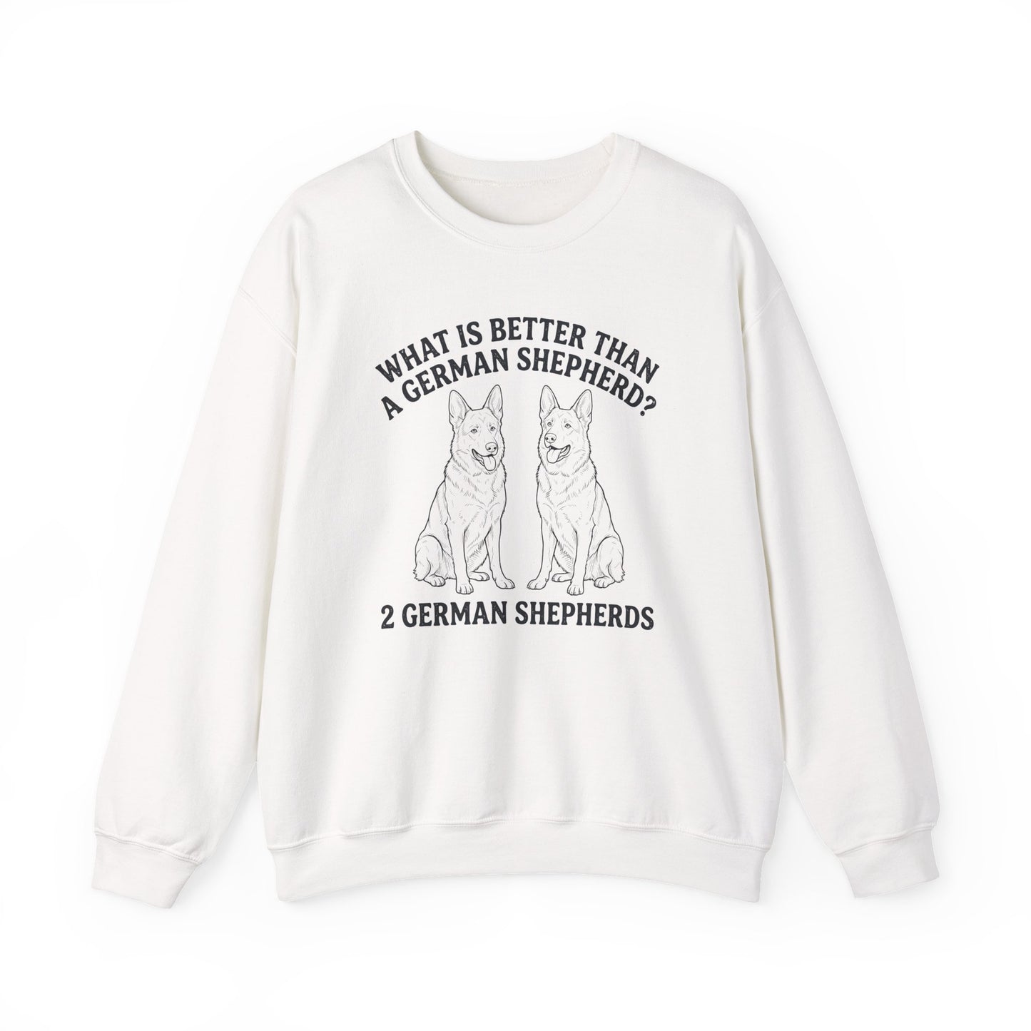 2 German Shepherds Crewneck Sweatshirt White