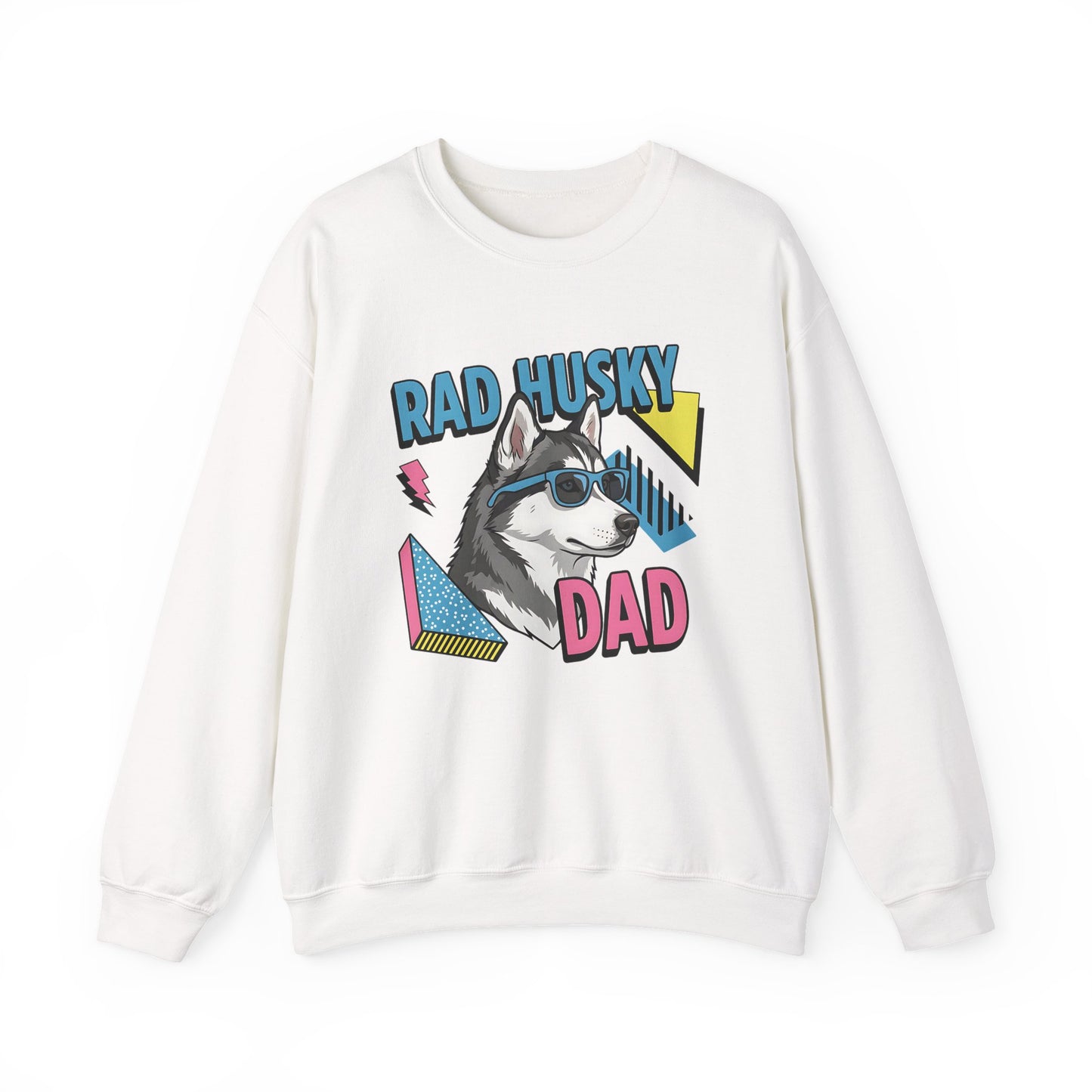 Rad Husky Dad Crewneck Sweatshirt White