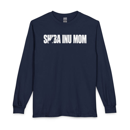 Shiba Inu Mom Long Sleeve Navy