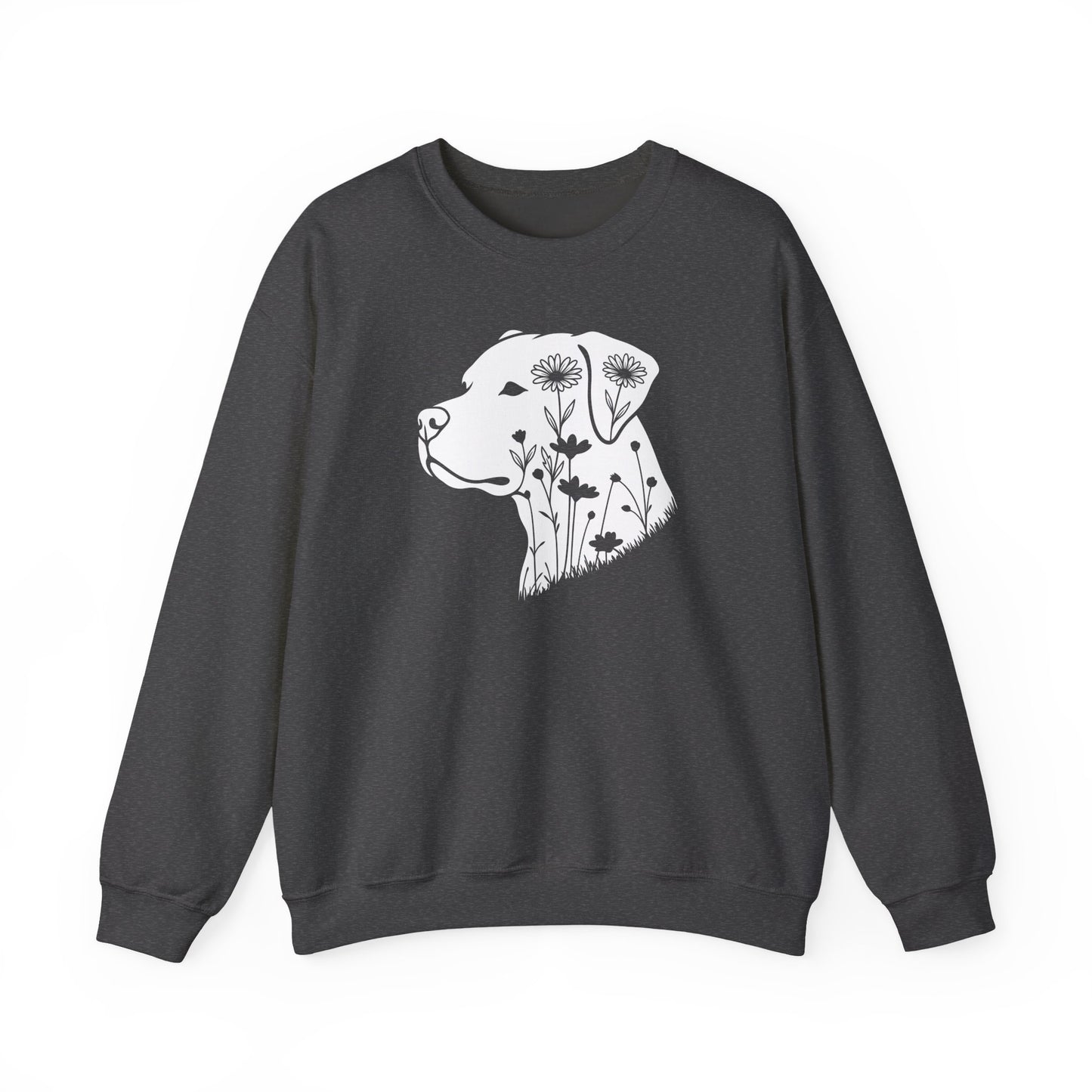 Pitbull Flowers Crewneck Sweatshirt