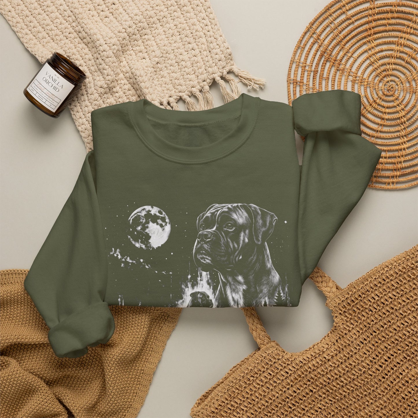 Boxer Moon Crewneck Sweatshirt