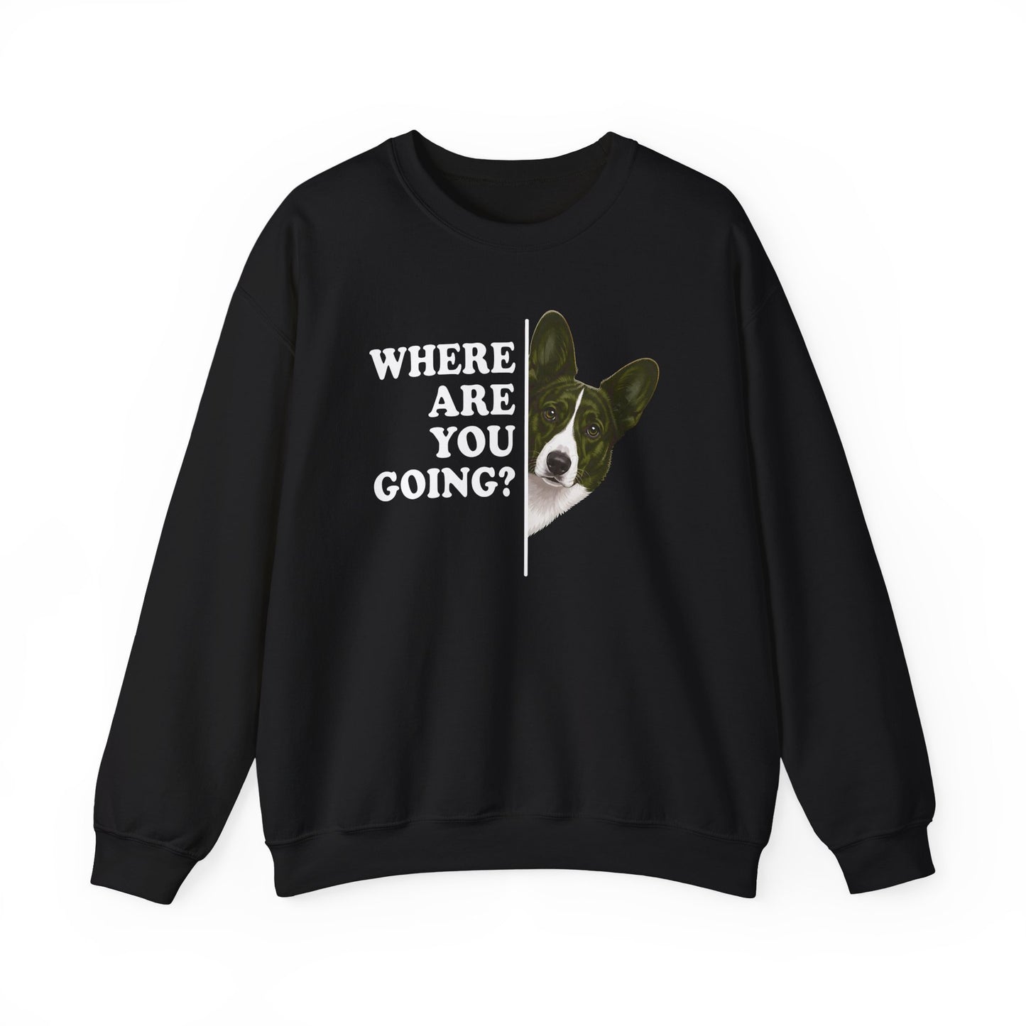 Cardigan Welsh Corgi Red Brindle Where Are You Going Crewneck Sweatshirt