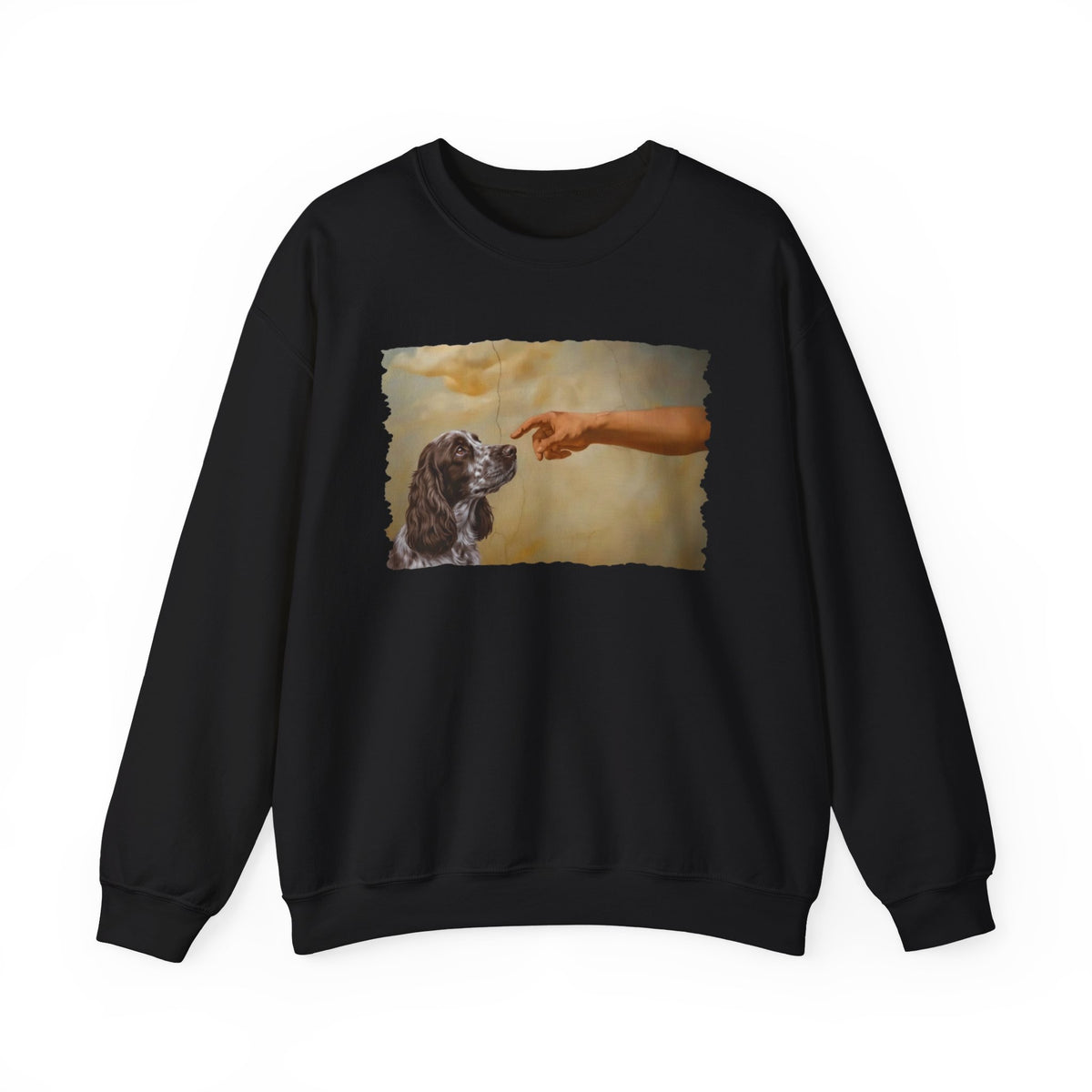 God Creates Liver Roan Cocker Spaniel Crewneck Sweatshirt