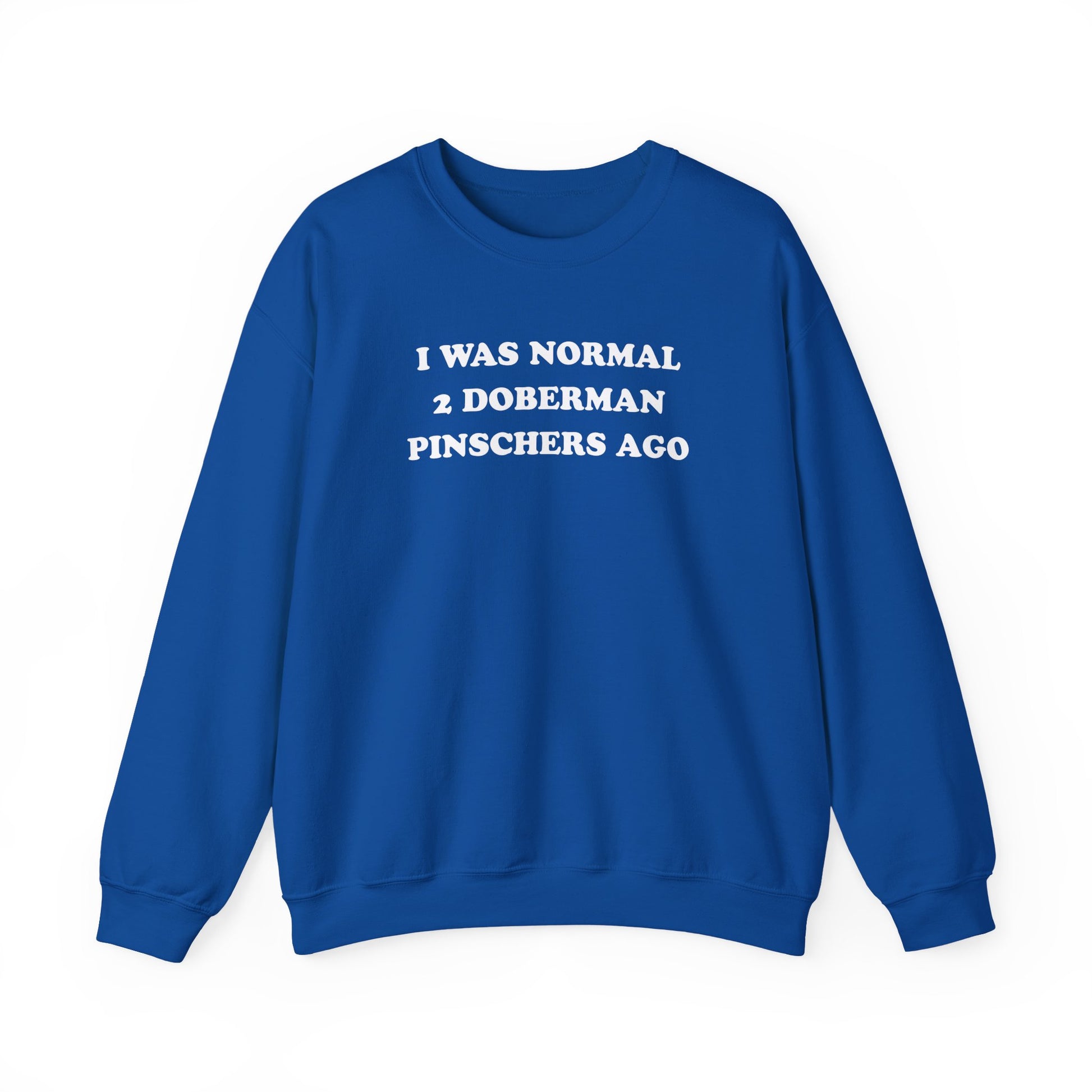 2 Doberman Pinschers Crewneck Sweatshirt Royal