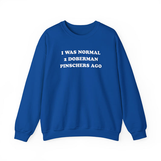 2 Doberman Pinschers Crewneck Sweatshirt Royal