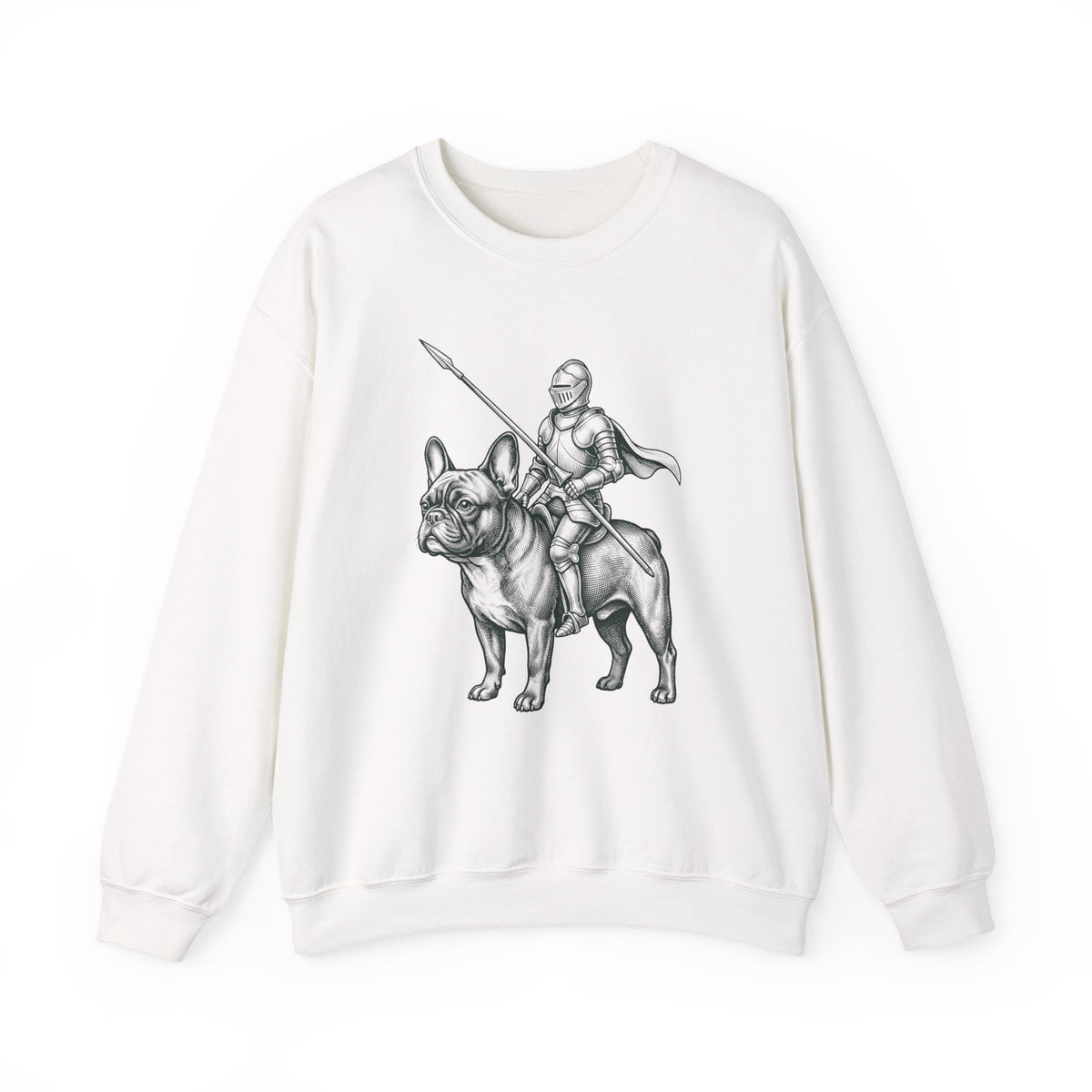French Bulldog Knight Crewneck Sweatshirt White