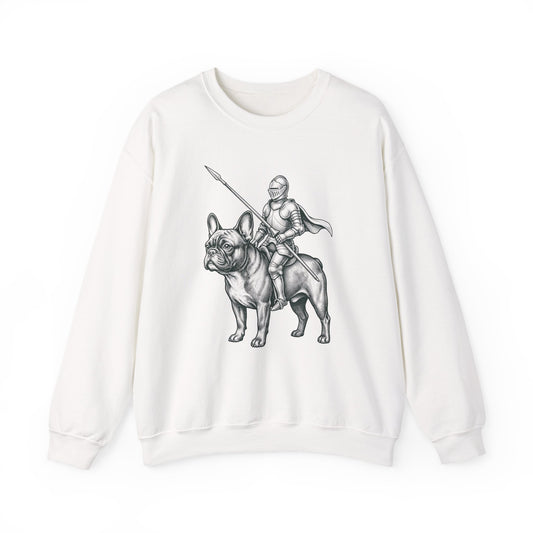French Bulldog Knight Crewneck Sweatshirt White