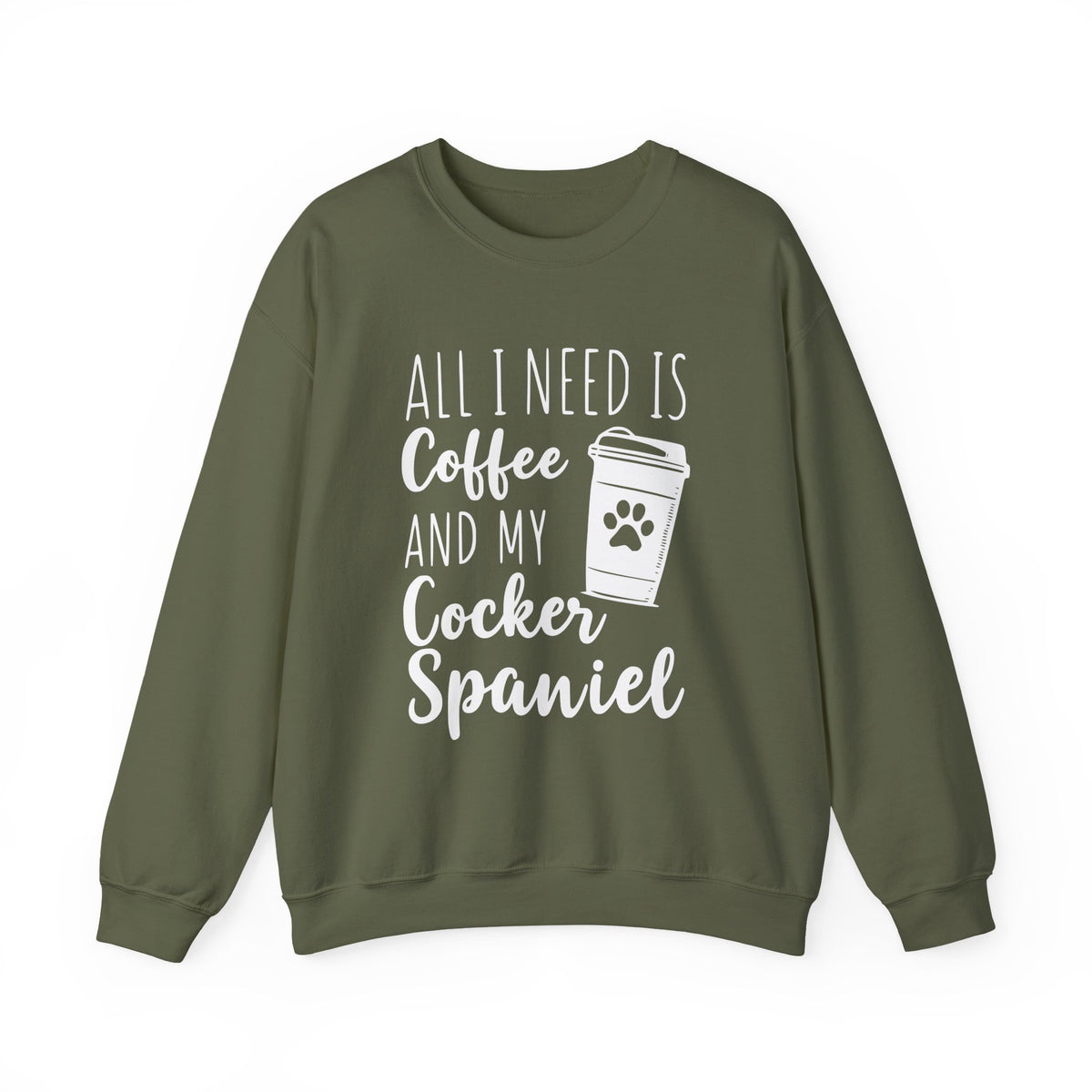 Cocker Spaniel & Coffee Crewneck Sweatshirt