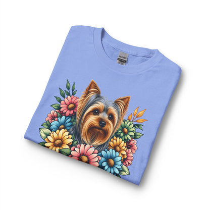 Yorkshire Terrier Flower Wreath Long Sleeve