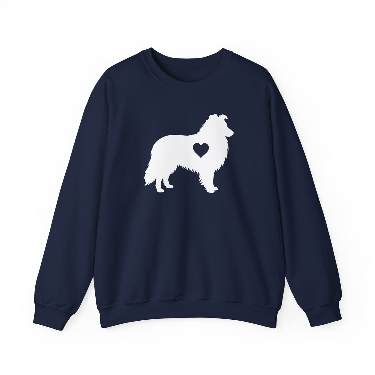 Shetland Sheepdog Heart Silhouette Crewneck Sweatshirt