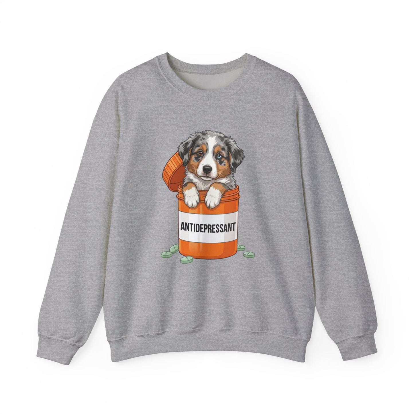 Australian Shepherd Antidepressant Crewneck Sweatshirt
