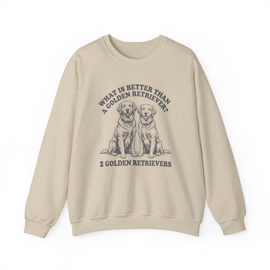 2 Golden Retrievers Crewneck Sweatshirt Sand