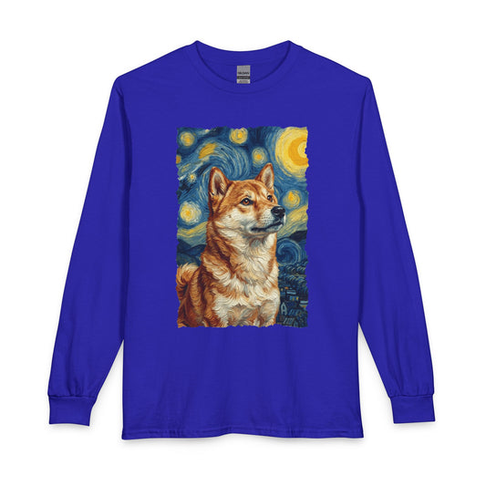 Shiba Inu Van Gogh Long Sleeve Royal