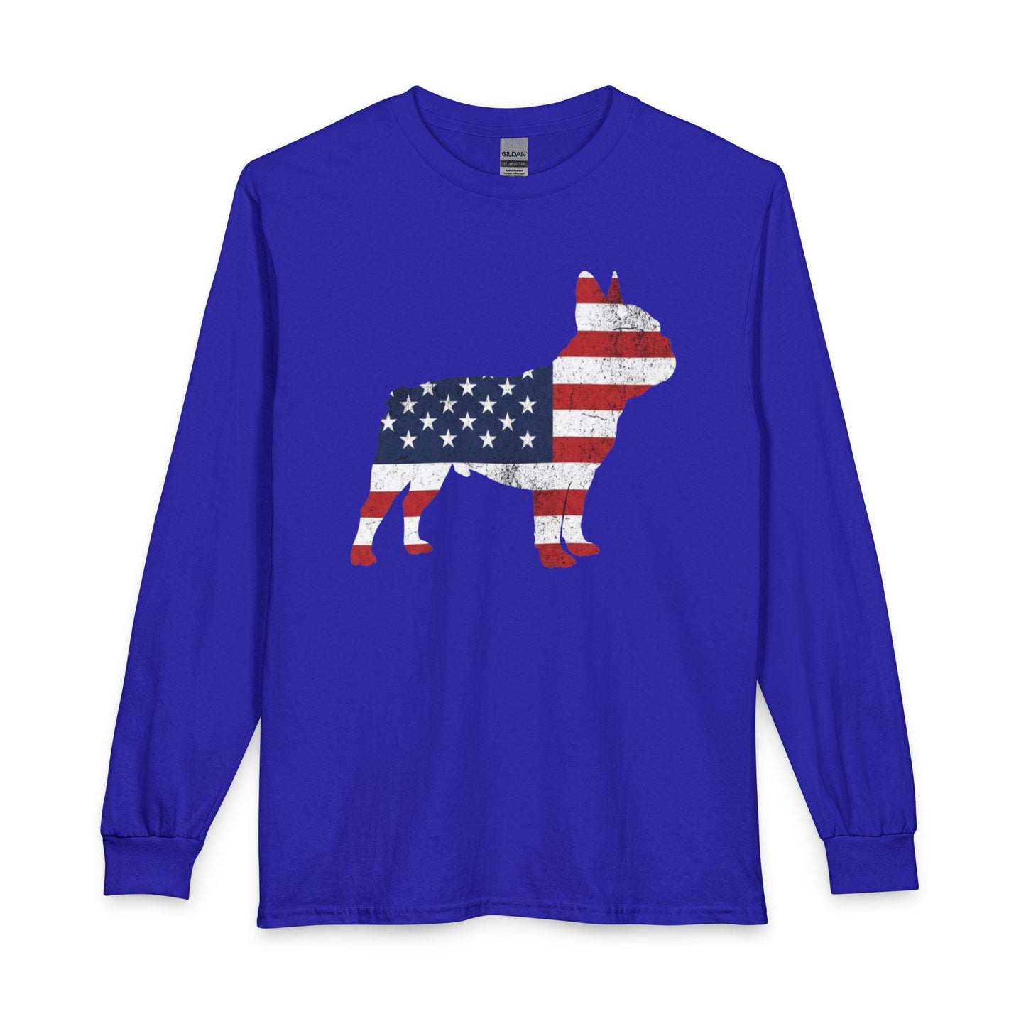 French Bulldog Silhouette USA Long Sleeve Royal