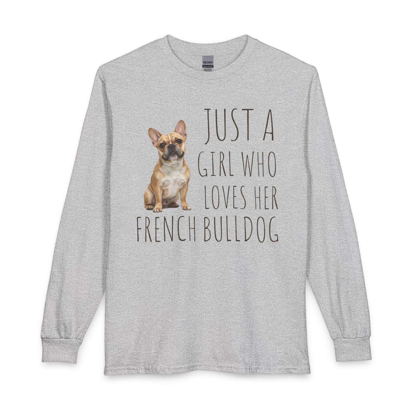A Girl Who Loves Her French Bulldog Long Sleeve Sport Grey