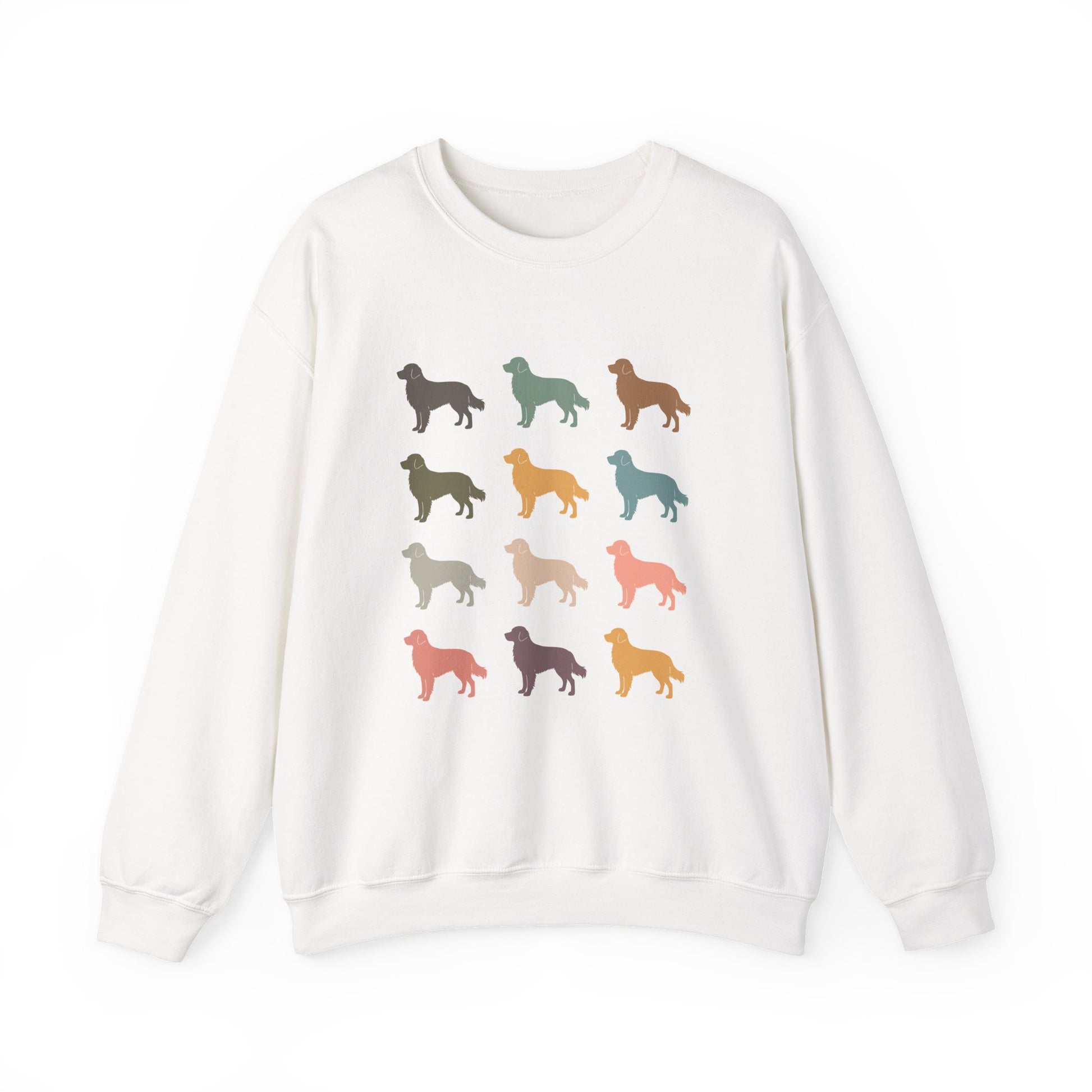 Retro Golden Retrievers Crewneck Sweatshirt White
