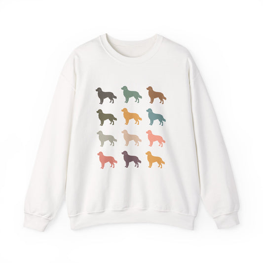 Retro Golden Retrievers Crewneck Sweatshirt White