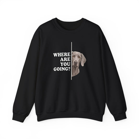 Weimaraner Following Crewneck Sweatshirt Black