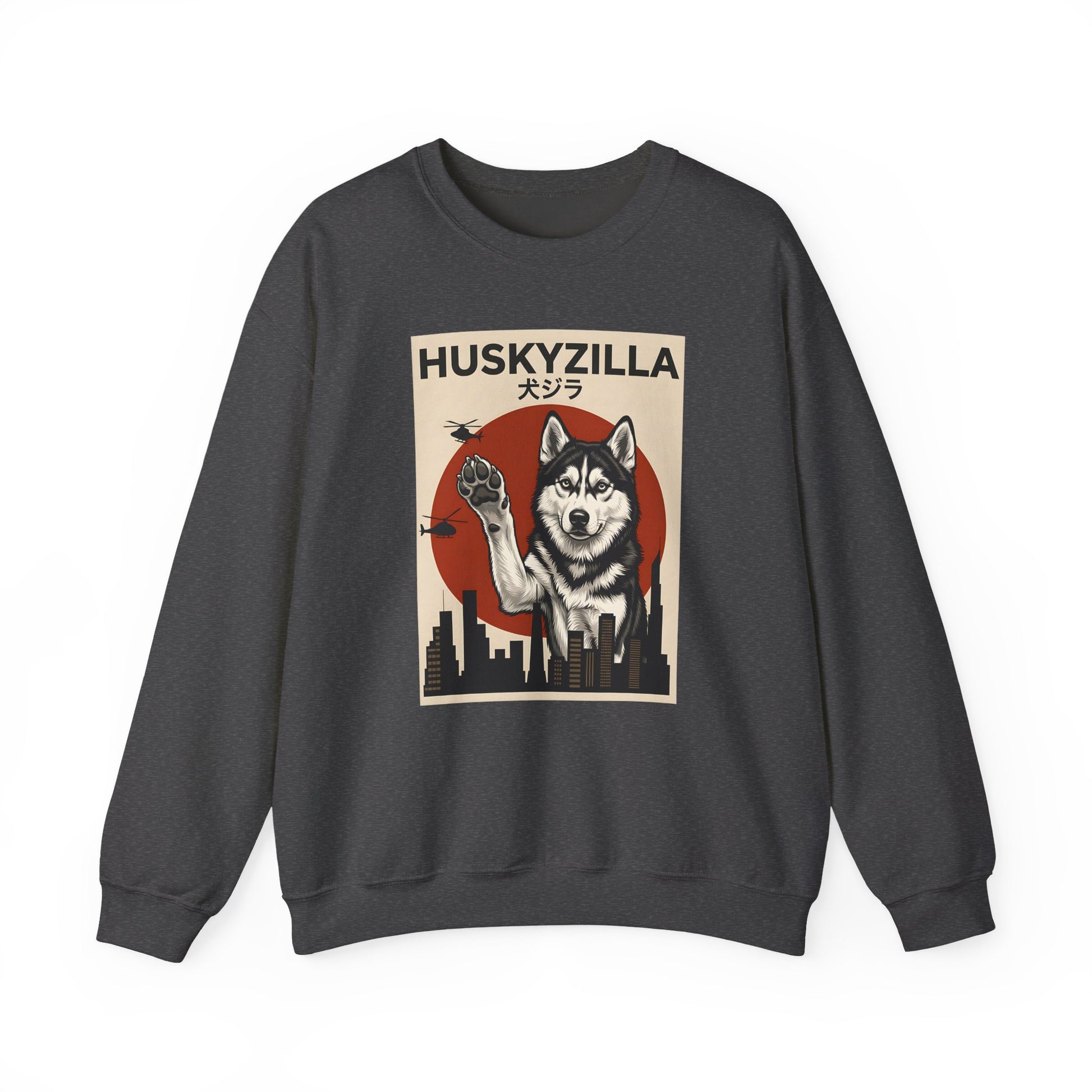 Huskyzilla Crewneck Sweatshirt Dark Heather