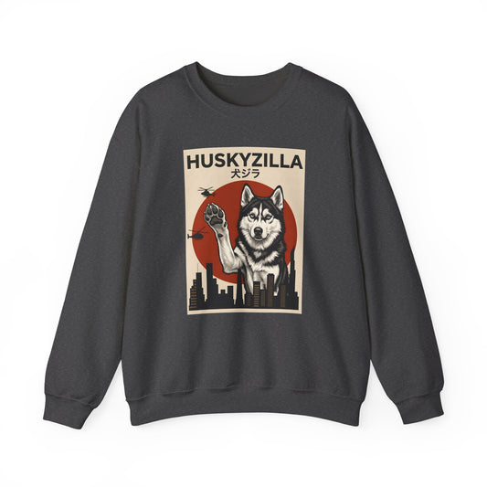 Huskyzilla Crewneck Sweatshirt Dark Heather