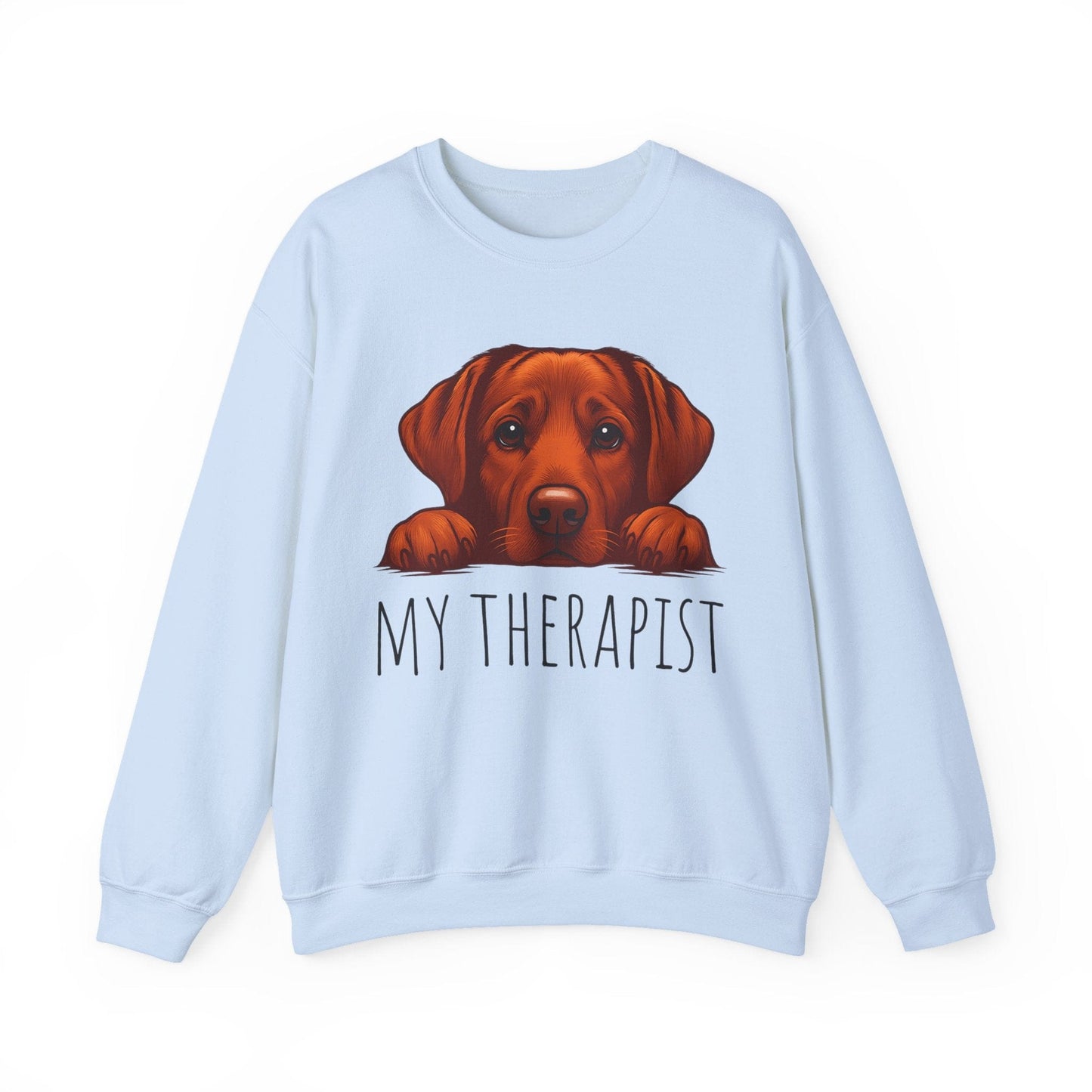 My Therapist Fox Red Crewneck Sweatshirt Light Blue