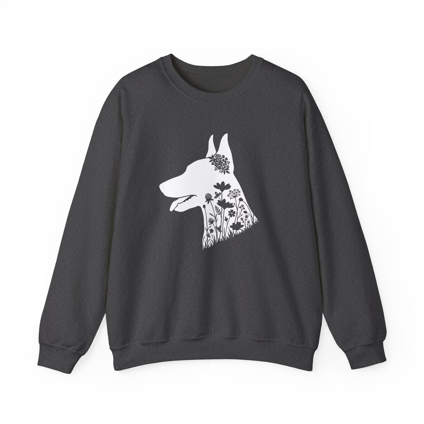 Doberman Flowers Crewneck Sweatshirt