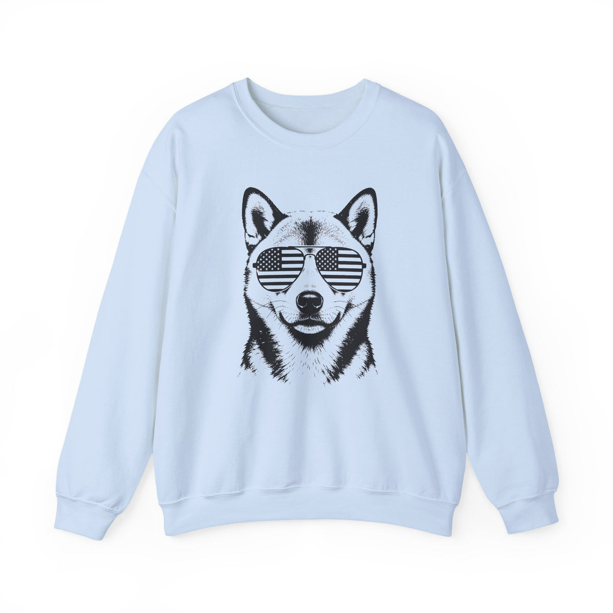 Shiba Inu Flag Shades Crewneck Sweatshirt