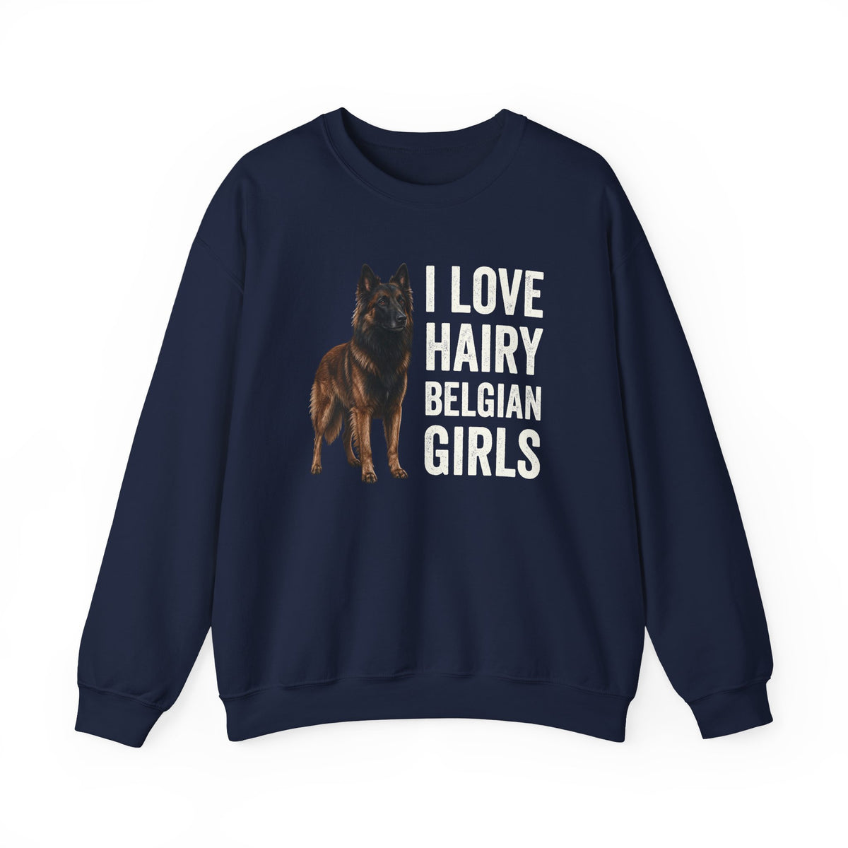 Hairy Belgian Tervuren Girls Crewneck Sweatshirt