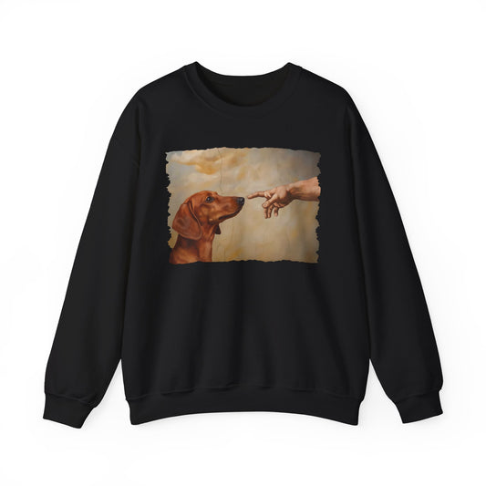 Dachshund Creation Red Crewneck Sweatshirt Black