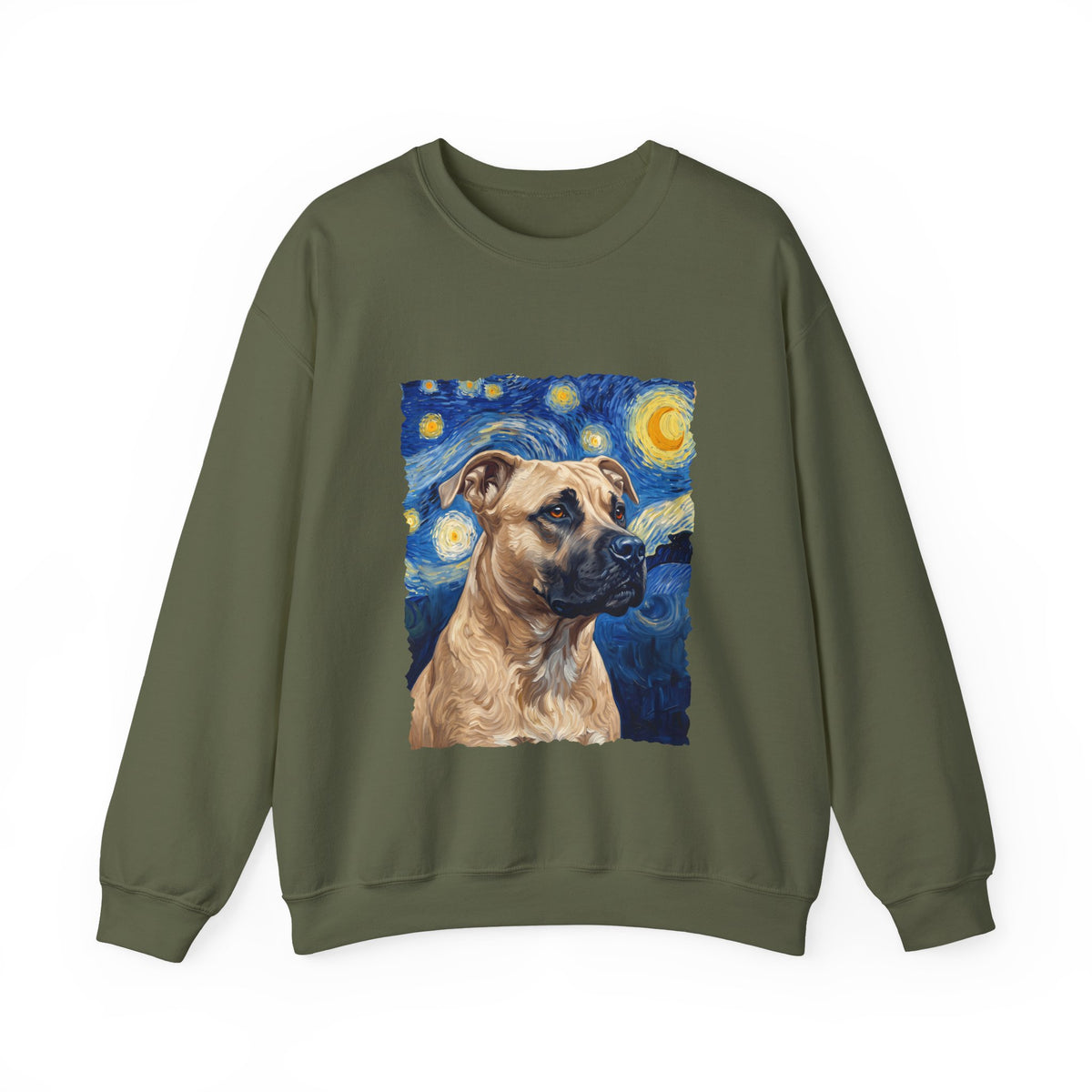 Pitbull Fawn Van Gogh Crewneck Sweatshirt
