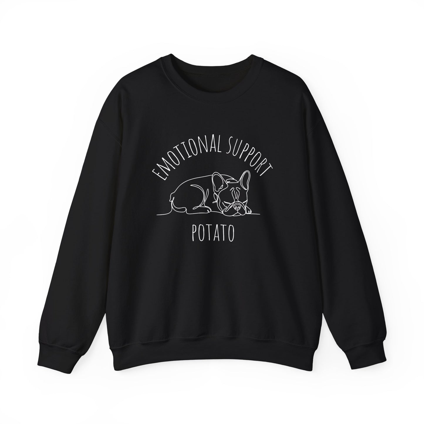 Emotional Support Potato Crewneck Sweatshirt Black