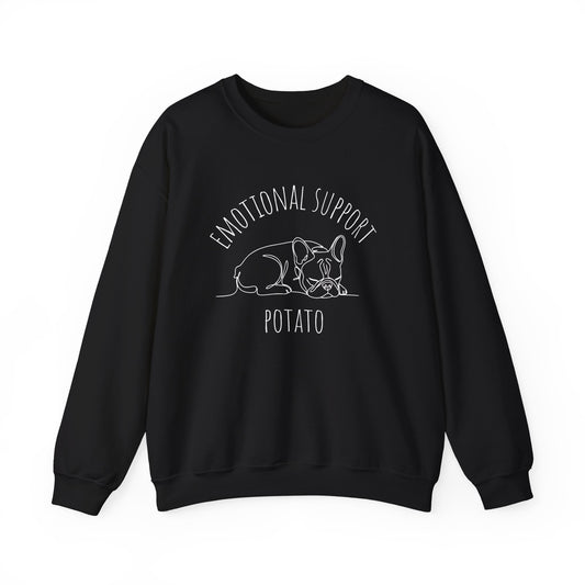 Emotional Support Potato Crewneck Sweatshirt Black