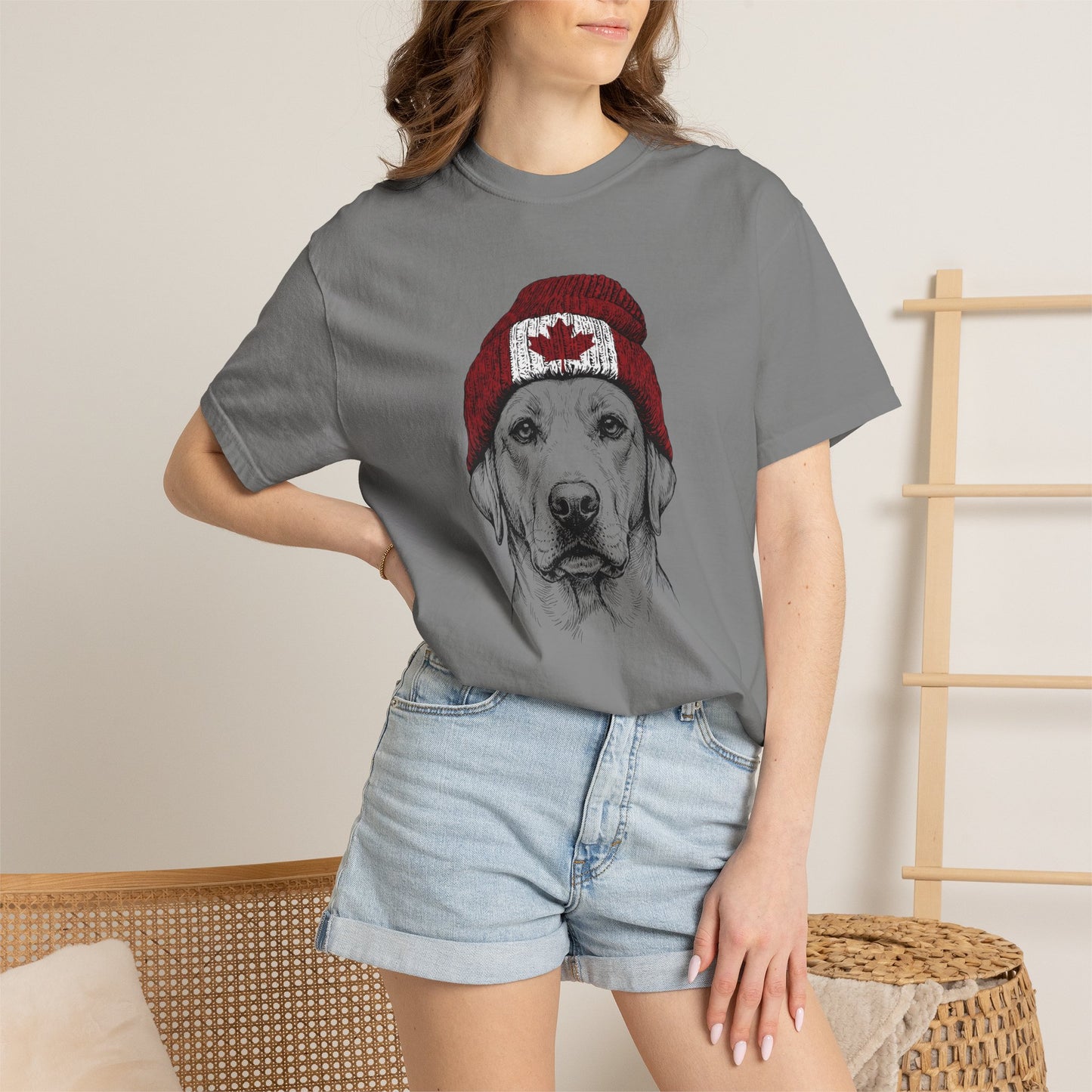Labrador Canado Beanie Premium Tee