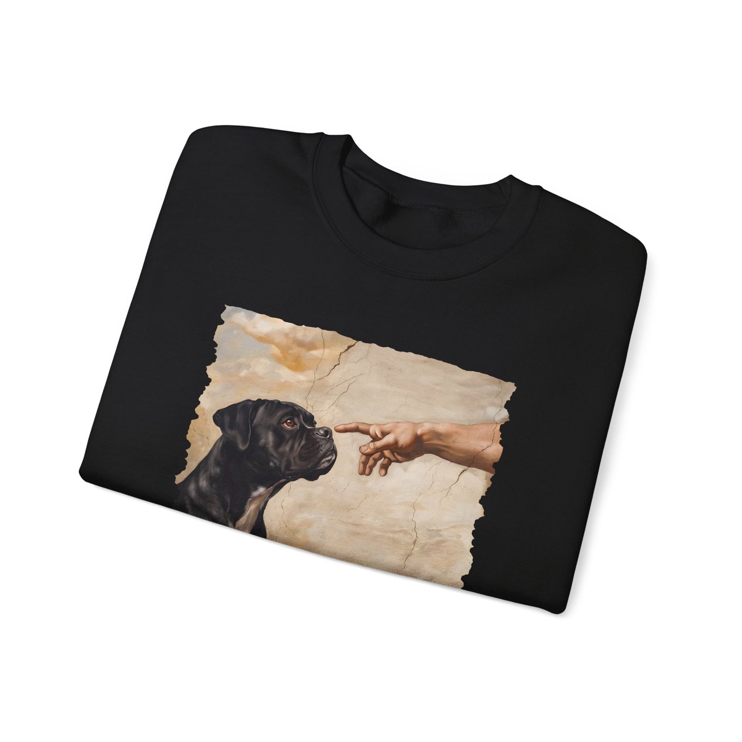 God Creates Black Boxer Crewneck Sweatshirt