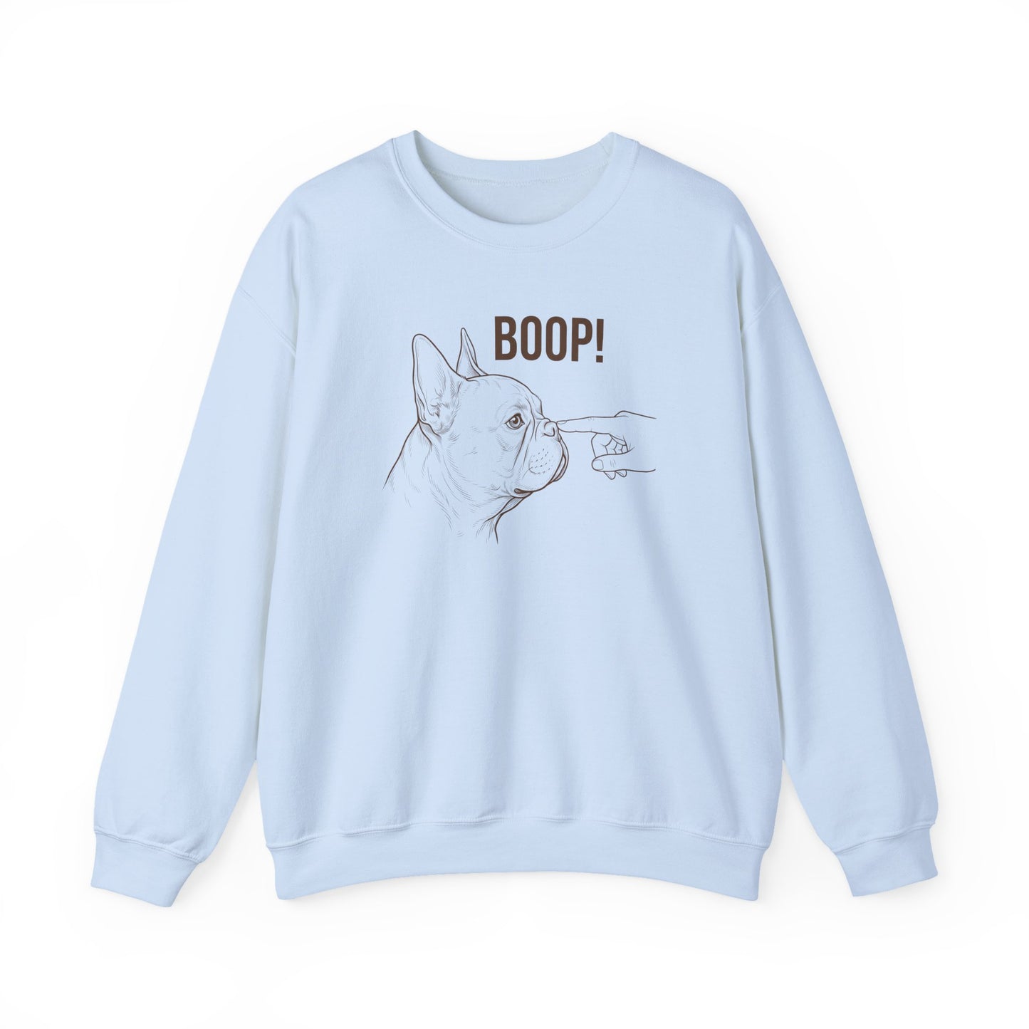 French Bulldog Boop Crewneck Sweatshirt Light Blue