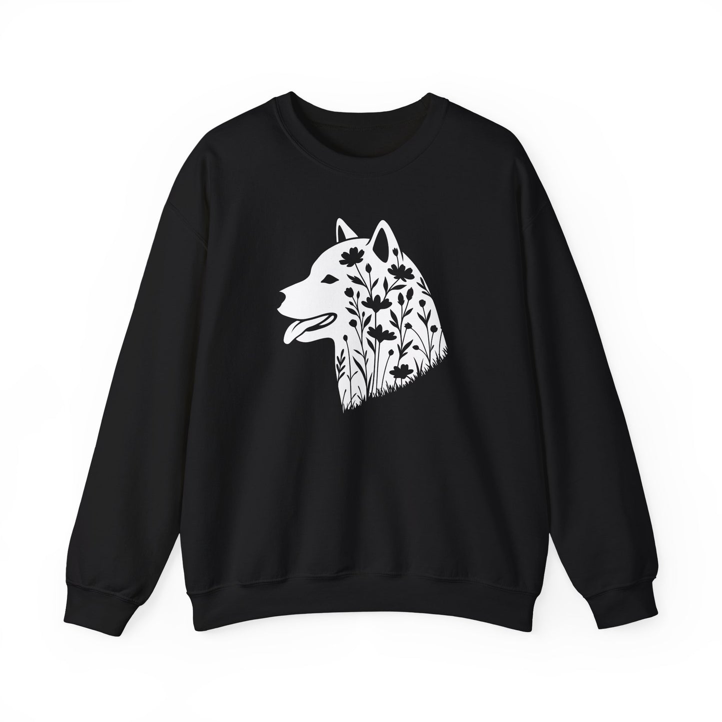 Shiba Inu Flowers Crewneck Sweatshirt