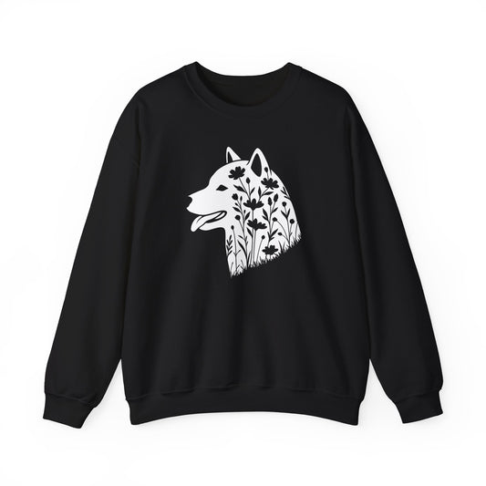 Shiba Inu Flowers Crewneck Sweatshirt