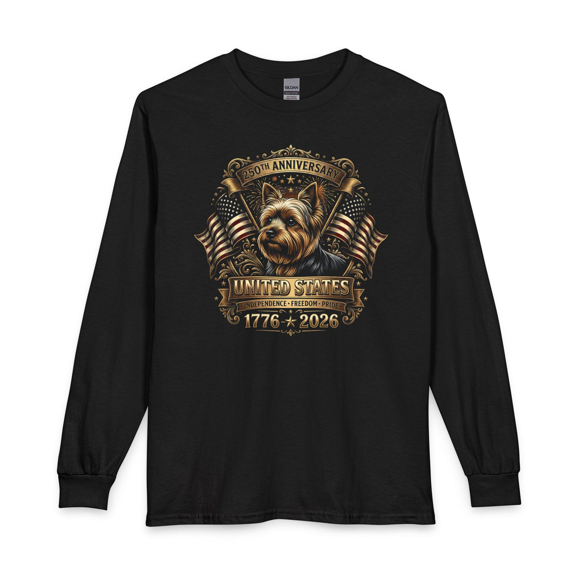 Yorkshire Terrier USA Golden Long Sleeve Black