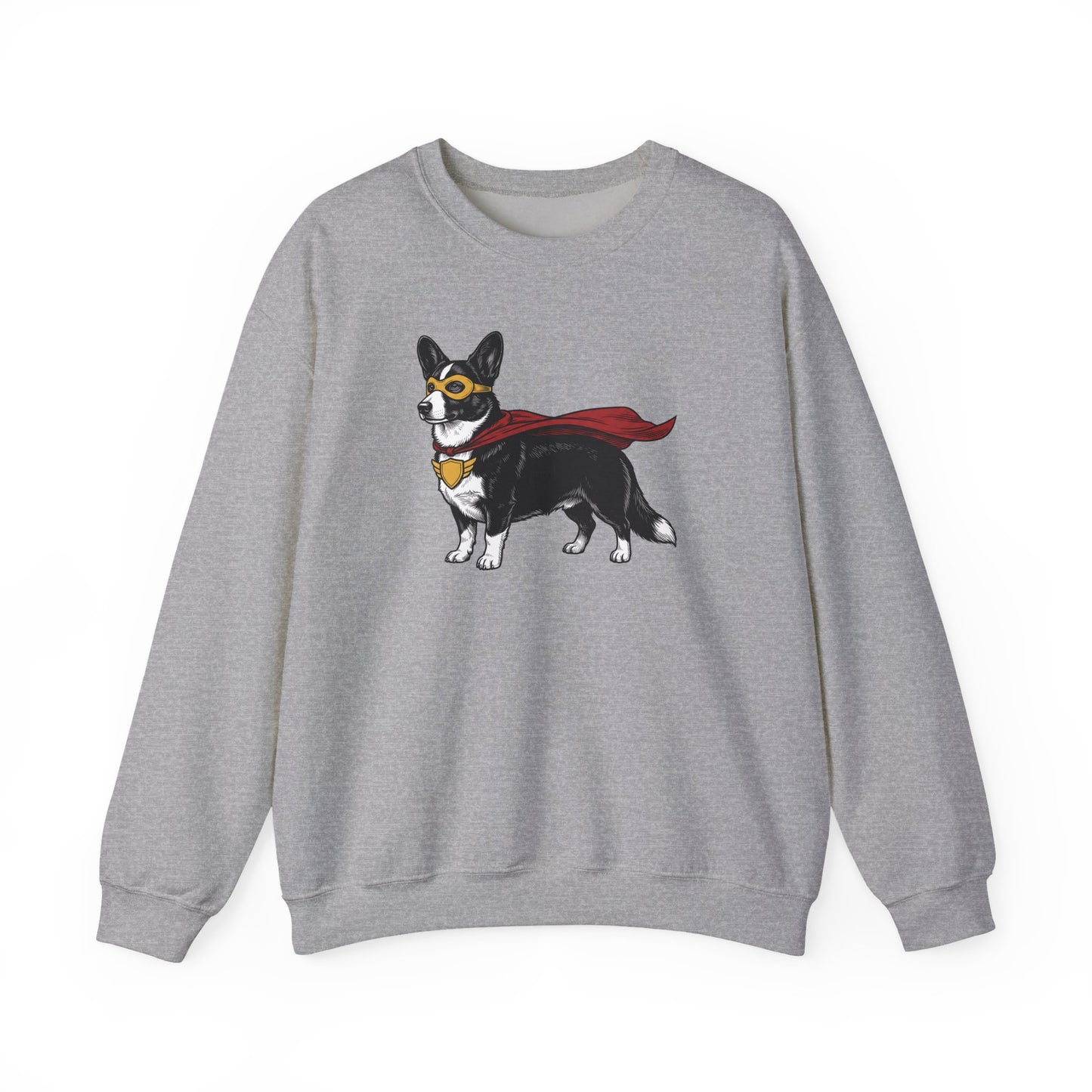 Cardigan Welsh Corgi Black And White Superhero Crewneck Sweatshirt