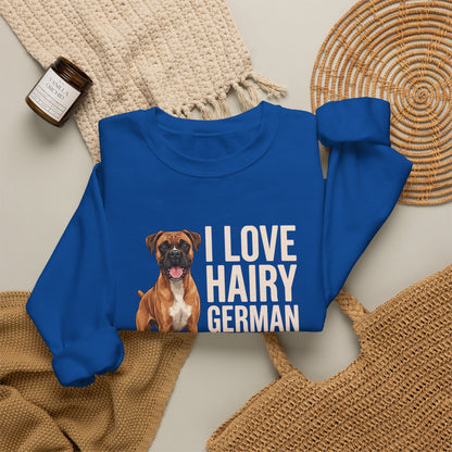 Fawn Boxer Hairy German Girl Crewneck Sweatshirt