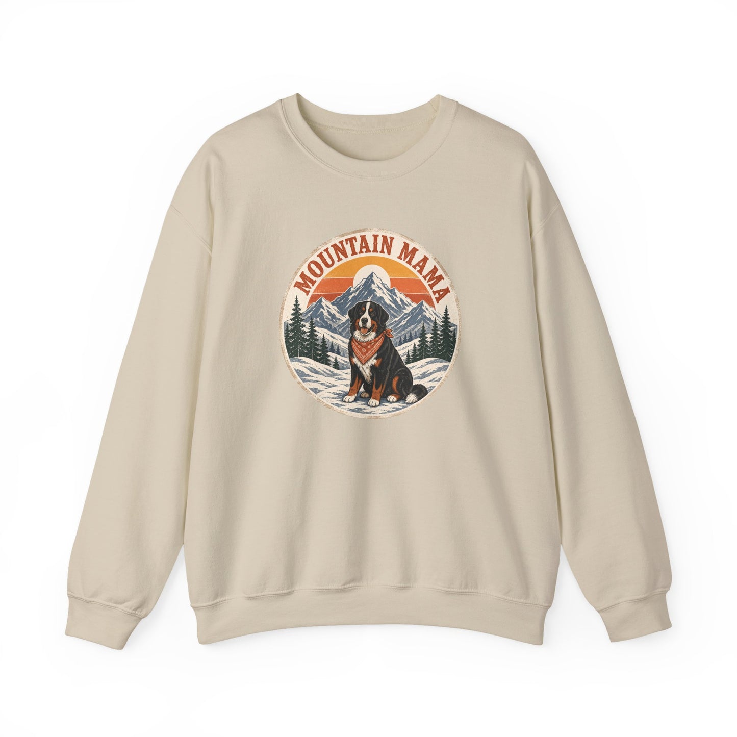 Bernese Mountain Mama Crewneck Sweatshirt Sand