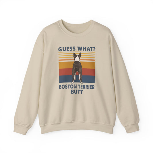 Boston Terrier Guess What Crewneck Sweatshirt