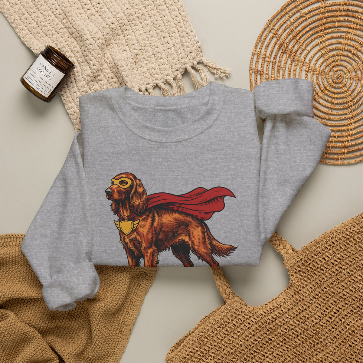 Irish Setter Superhero Crewneck Sweatshirt