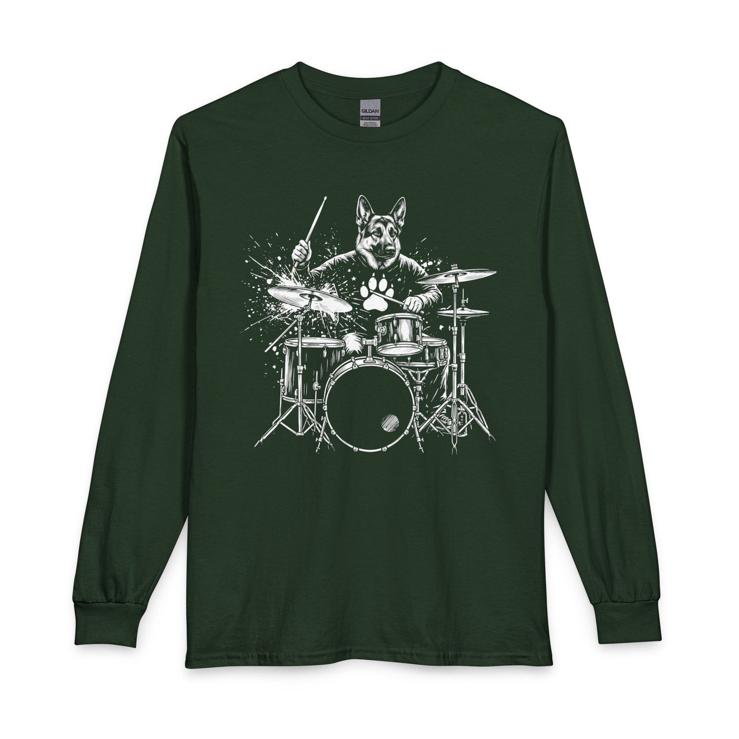 German Shepherd Drummer Long Sleeve