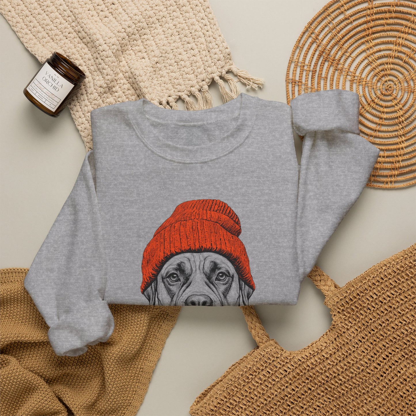 Boxer Beanie Crewneck Sweatshirt