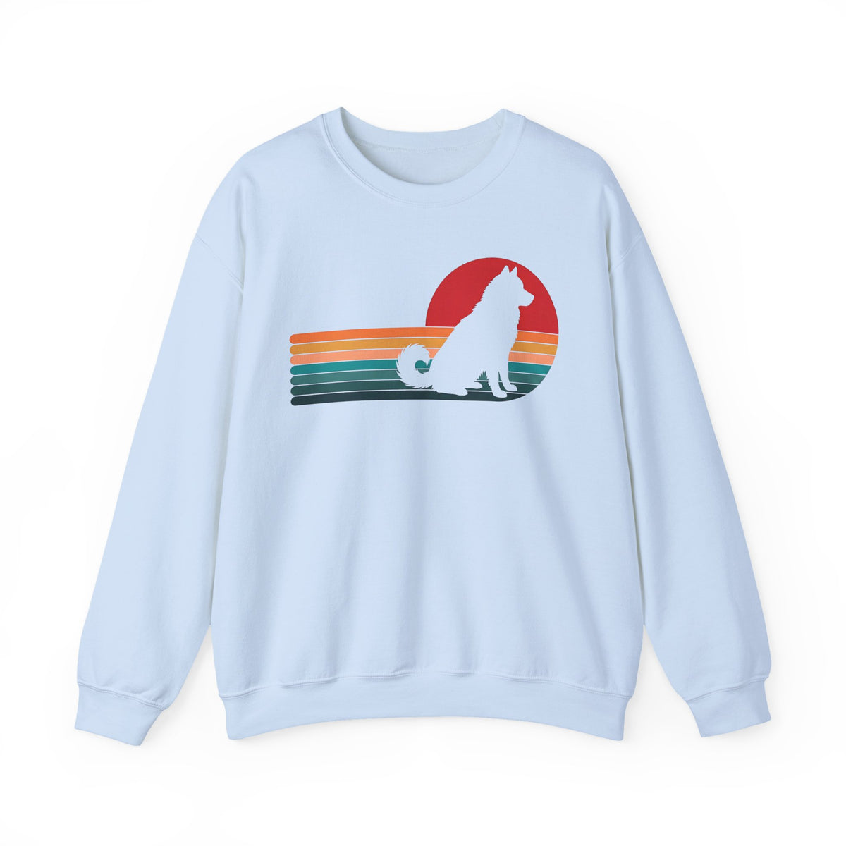 Alaskan Malamute Retro Sunset Crewneck Sweatshirt