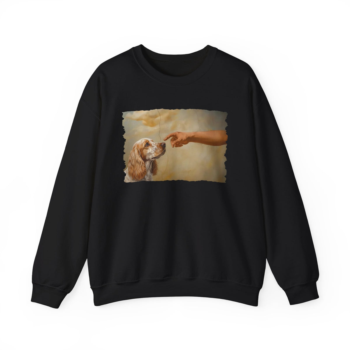 God Creates Lemon Roan Cocker Spaniel Crewneck Sweatshirt