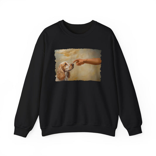 God Creates Lemon Roan Cocker Spaniel Crewneck Sweatshirt